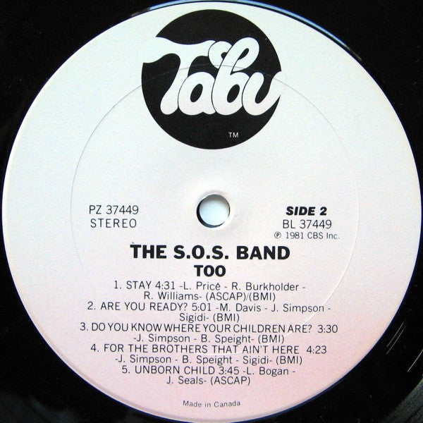 The S.O.S. Band : Too (LP, Album)