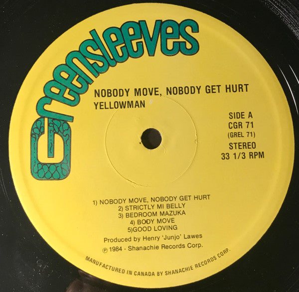 Yellowman : Nobody Move Nobody Get Hurt (LP, Album)