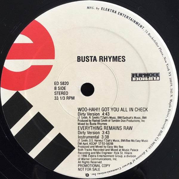 Busta Rhymes : Woo-Hah!! Got You All In Check (12", Promo)
