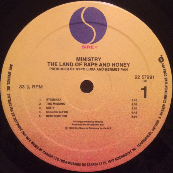 Ministry : The Land Of Rape And Honey (LP, Album)