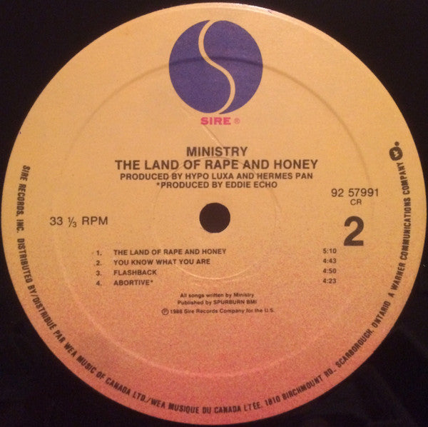 Ministry : The Land Of Rape And Honey (LP, Album)