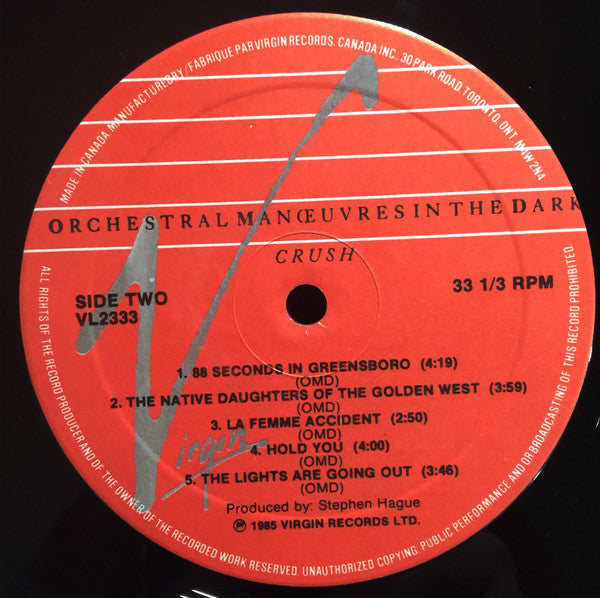 Orchestral Manoeuvres In The Dark : Crush (LP, Album)