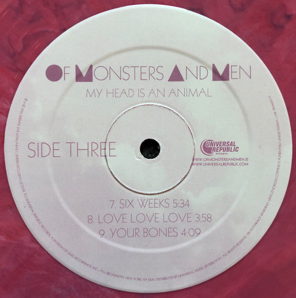 Of Monsters And Men : My Head Is An Animal (2xLP, Album, RE, Pin)