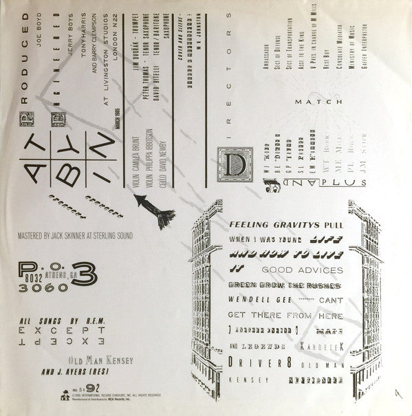 R.E.M. : Fables Of The Reconstruction / Reconstruction Of The Fables (LP, Album)