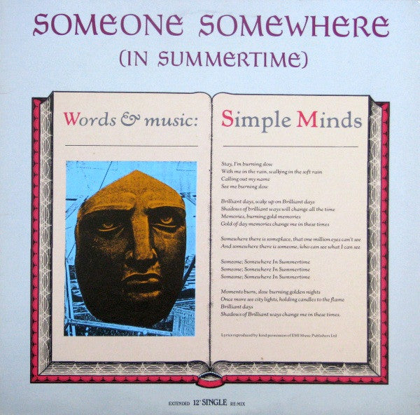 Simple Minds : Someone Somewhere (In Summertime) (Extended Remix) (12", Single, Ltd)