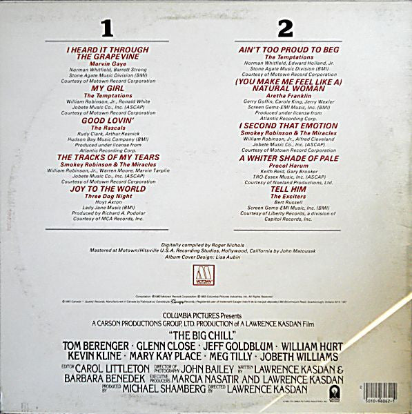 Various : The Big Chill: Music From The Original Motion Picture Soundtrack (LP, Comp)