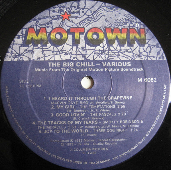 Various : The Big Chill: Music From The Original Motion Picture Soundtrack (LP, Comp)