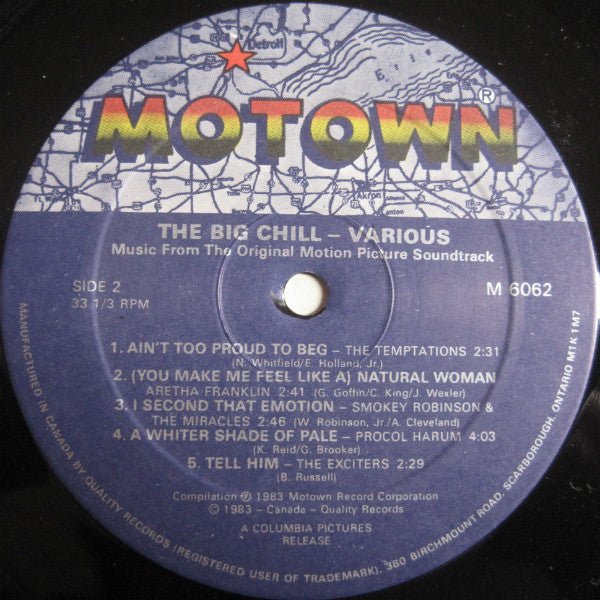 Various : The Big Chill: Music From The Original Motion Picture Soundtrack (LP, Comp)