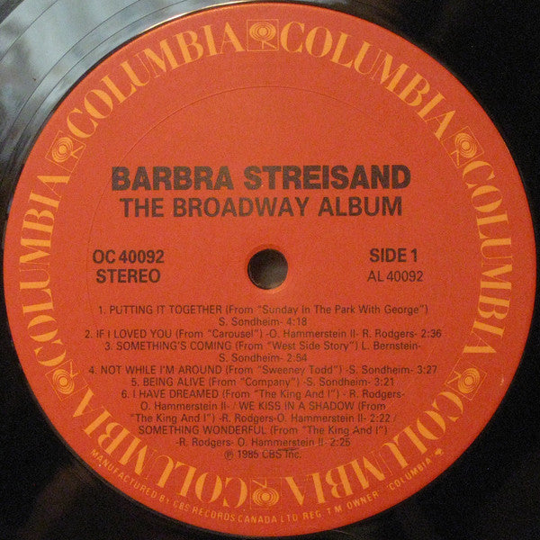 Barbra Streisand : The Broadway Album (LP, Album)