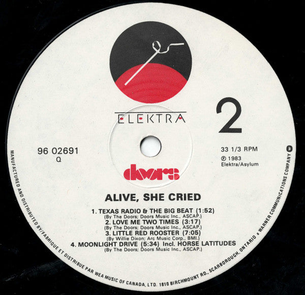 The Doors : Alive, She Cried (LP, Album)