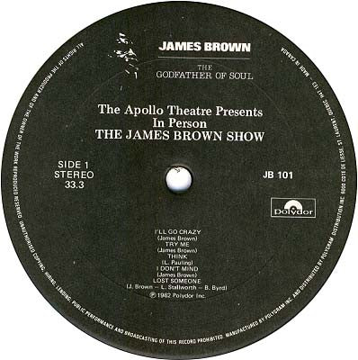 James Brown : James Brown At The Apollo Volume 1 (LP, Album, RE)