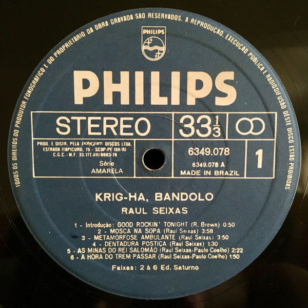 Raul Seixas : Krig-Ha, Bandolo! (LP, Album, RE)