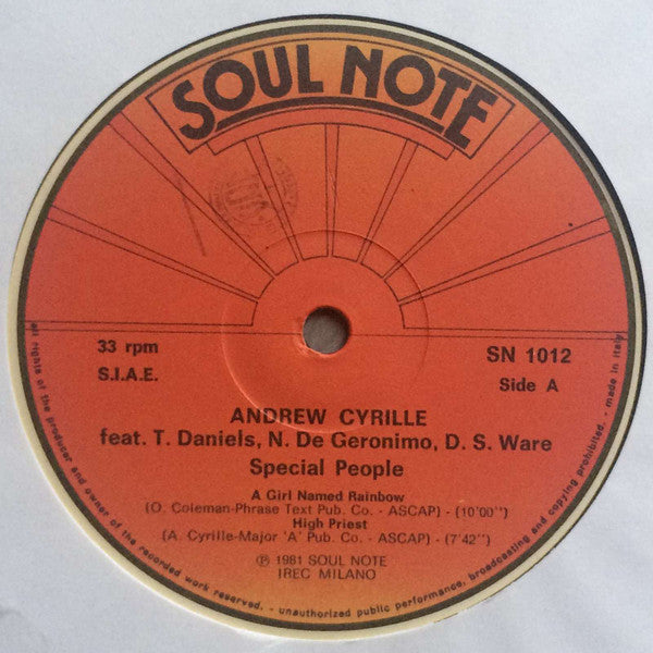 Andrew Cyrille : Special People (LP, Album)
