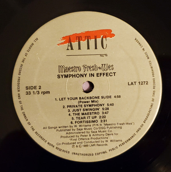 Maestro Fresh-Wes : Symphony In Effect (LP, Album)