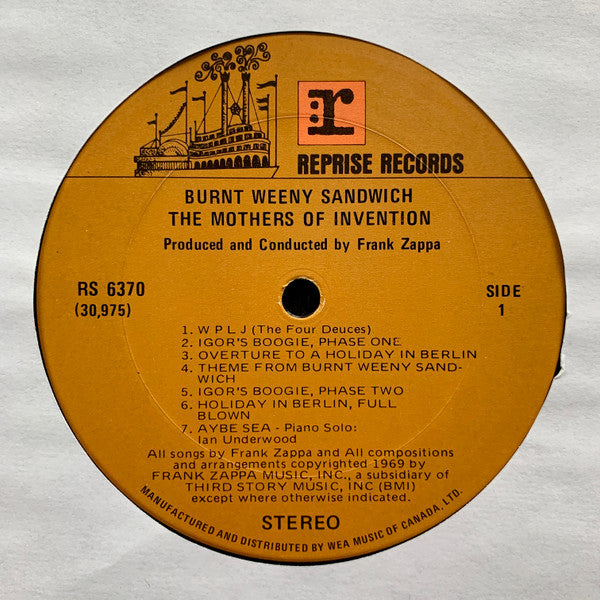 The Mothers : Burnt Weeny Sandwich (LP, Album, RE, Gat)