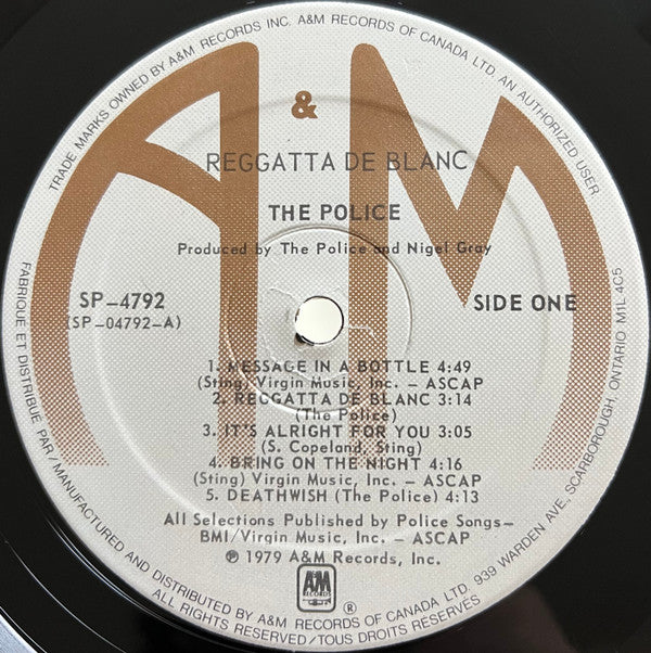 The Police : Reggatta De Blanc (LP, Album, Par)