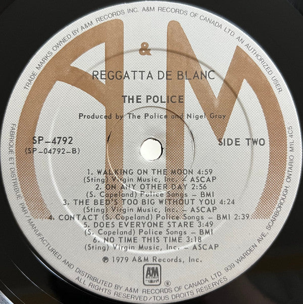 The Police : Reggatta De Blanc (LP, Album, Par)