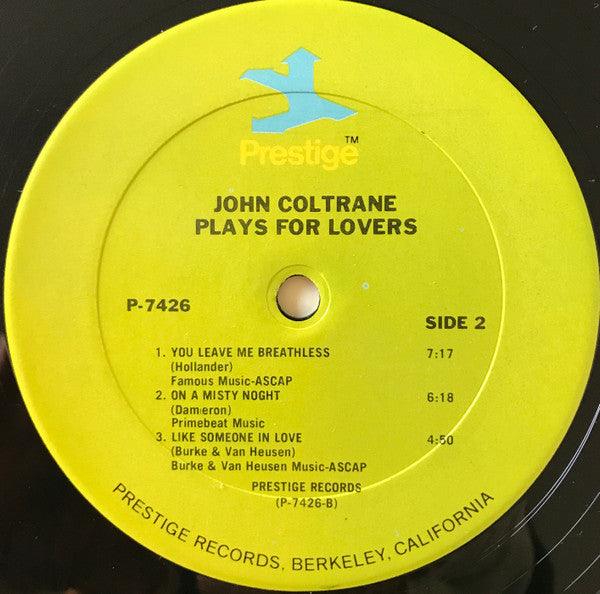 John Coltrane : John Coltrane Plays For Lovers (LP, Comp, RM, RP, Pit)
