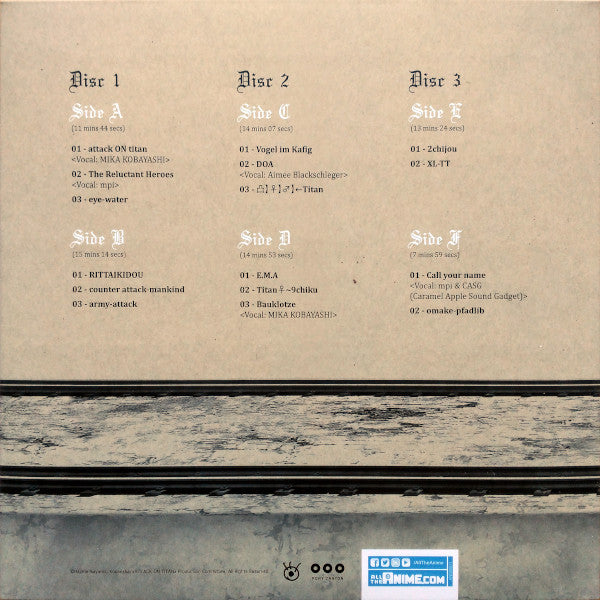 Hiroyuki Sawano : "Attack On Titan" Original Soundtrack (3xLP, Album, 180)