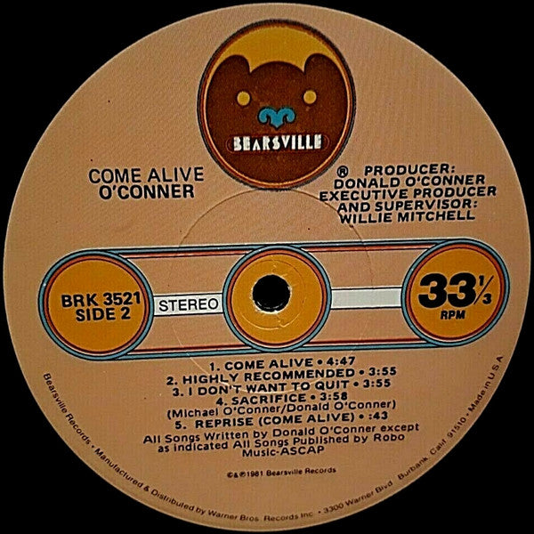 Donald O'Conner : Come Alive (LP, Album)