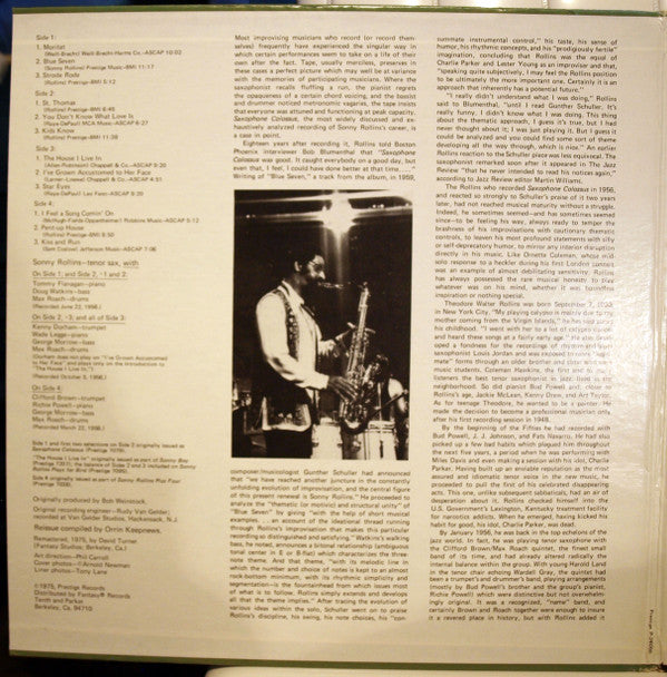 Sonny Rollins : Saxophone Colossus And More (2xLP, Comp, Mono, RE, Gat)