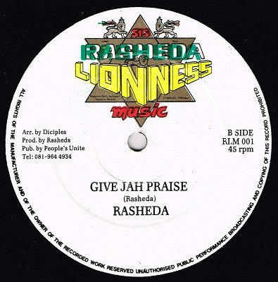 Sister Rasheda : Only Jah Worthy / Give Jah Praise (12")