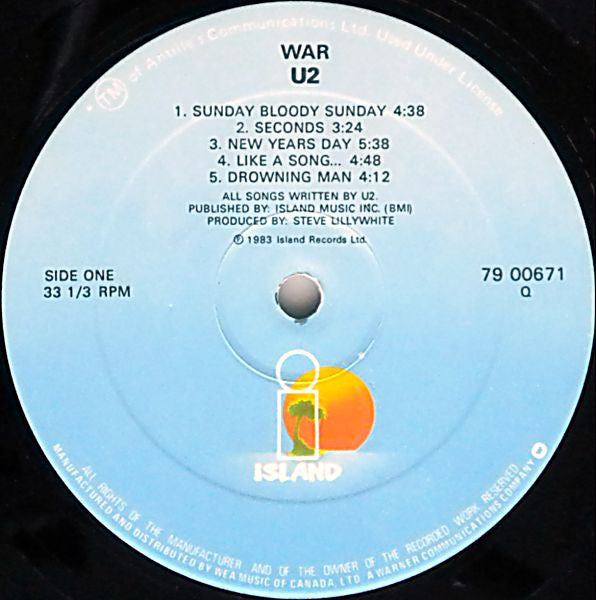 U2 : War (LP, Album, Gat)