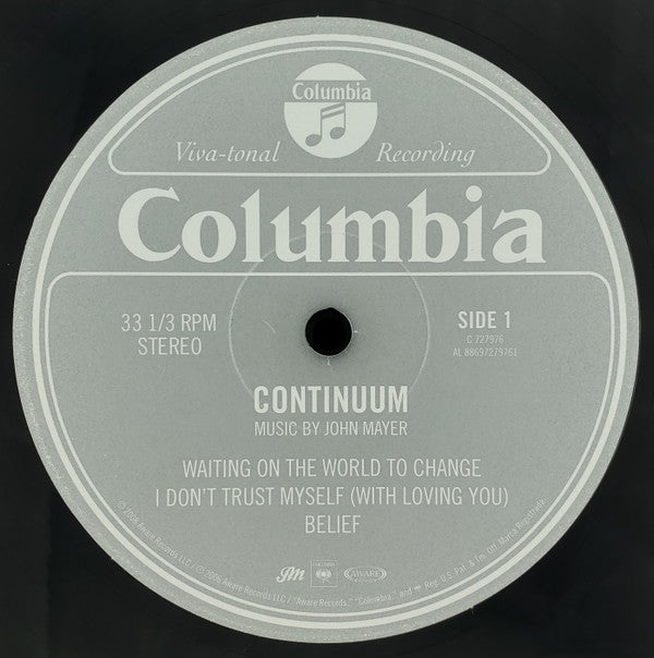 John Mayer : Continuum (2xLP, Album, RE, 180)