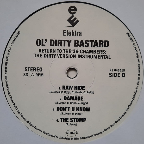 Ol' Dirty Bastard : Return To The 36 Chambers: The Dirty Version Instrumental (2xLP, Album + 7" + RSD, Ltd)