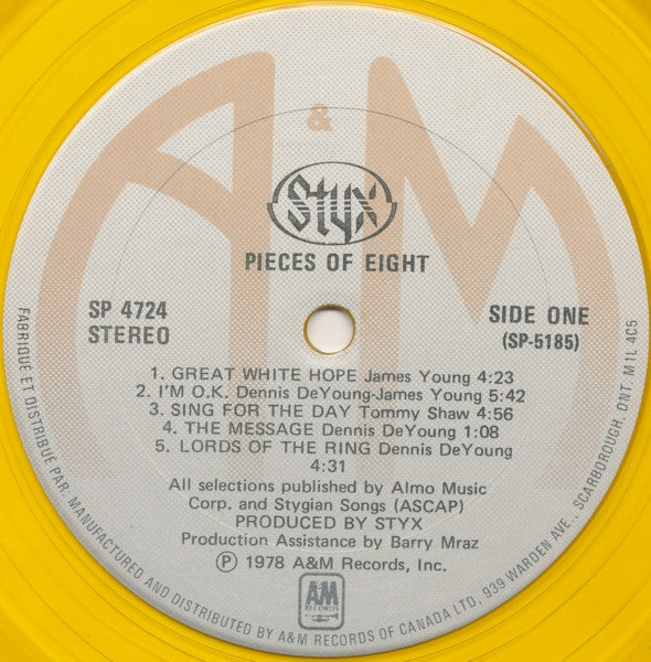 Styx : Pieces Of Eight (LP, Album, S/Edition, Gol)