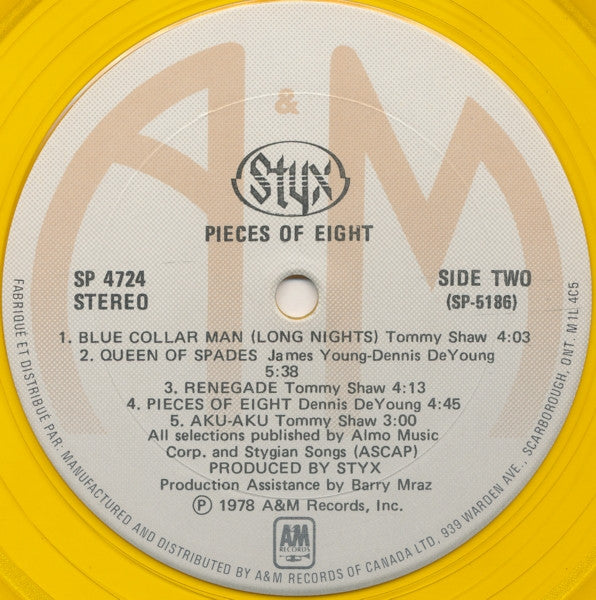 Styx : Pieces Of Eight (LP, Album, S/Edition, Gol)