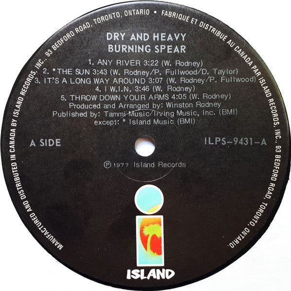 Burning Spear : Dry & Heavy (LP, Album)