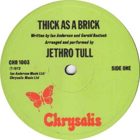 Jethro Tull : Thick As A Brick (LP, Album, RP)