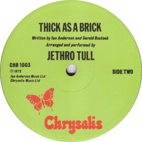 Jethro Tull : Thick As A Brick (LP, Album, RP)