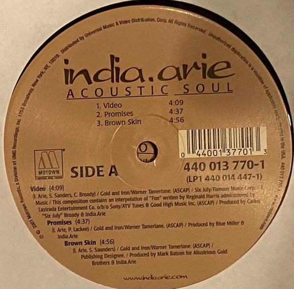 India.Arie : Acoustic Soul (2xLP, Album)