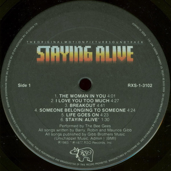 Various : The Original Motion Picture Soundtrack - Staying Alive (LP, Album, Gat)