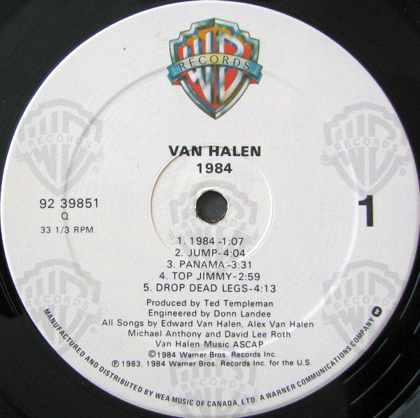 Van Halen : 1984 (LP, Album, RP)