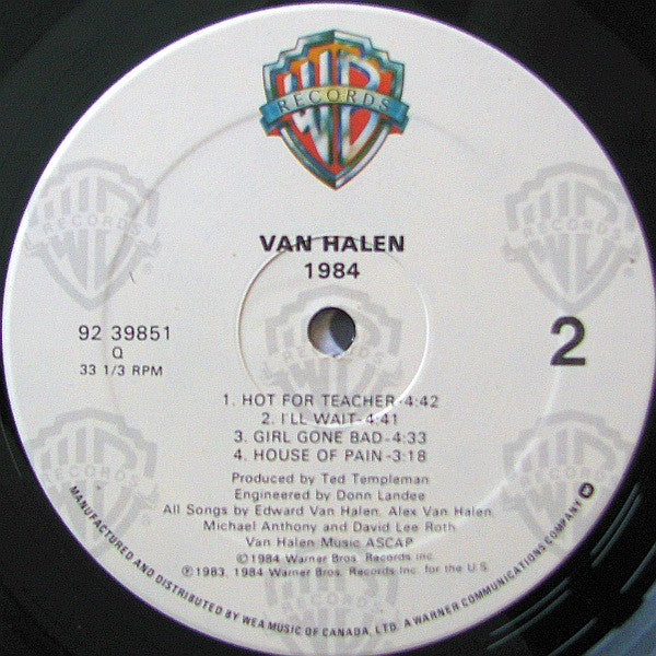 Van Halen : 1984 (LP, Album, RP)