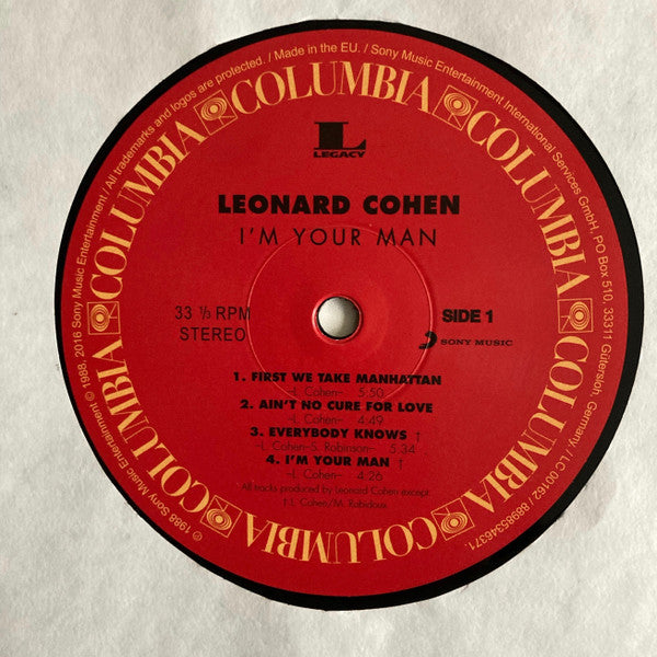 Leonard Cohen : I'm Your Man (LP, Album, RE, RM, 180)