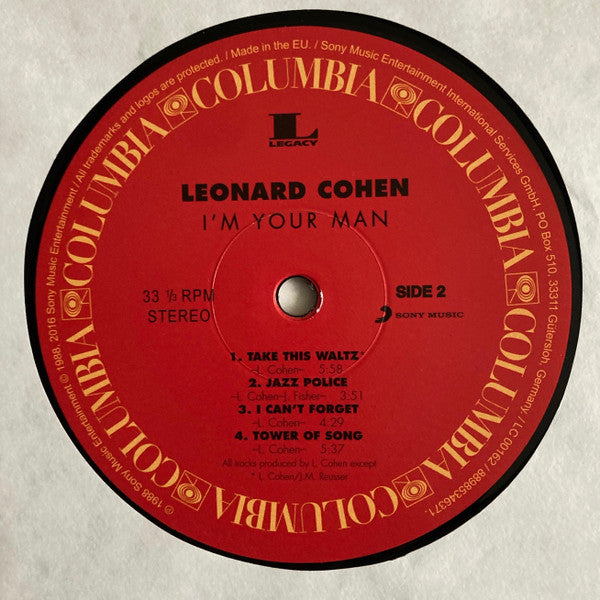 Leonard Cohen : I'm Your Man (LP, Album, RE, RM, 180)