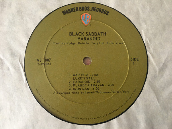 Black Sabbath : Paranoid (LP, Album, Gat)