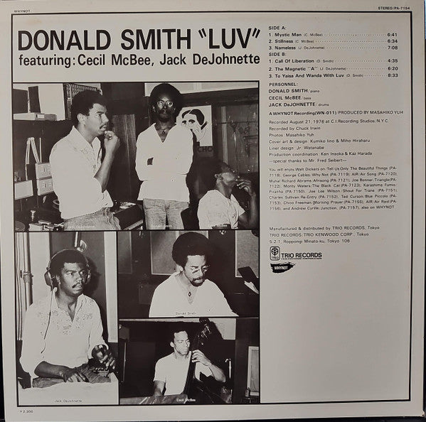 Donald Smith Featuring Cecil McBee, Jack DeJohnette : Luv (LP, Album)