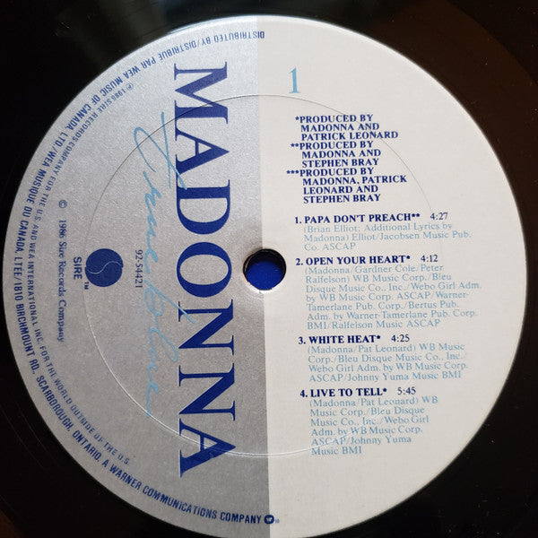 Madonna : True Blue (LP, Album)