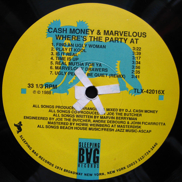 Cash Money & Marvelous : Where's The Party At? (LP, Album)