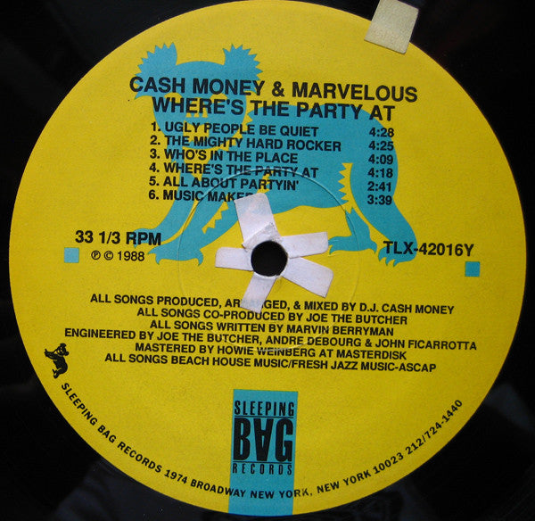 Cash Money & Marvelous : Where's The Party At? (LP, Album)