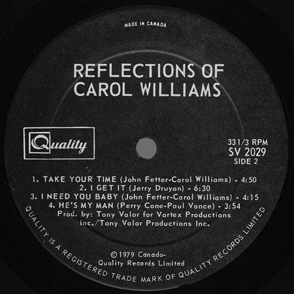 Carol Williams : Reflections Of Carol Williams (LP, Album)
