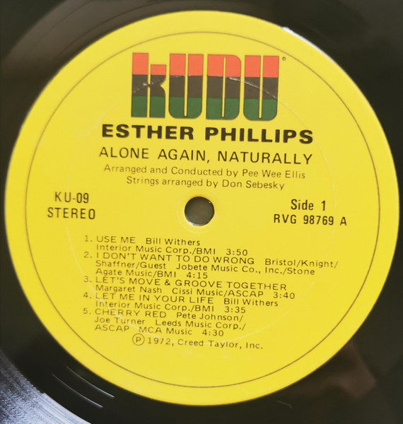 Esther Phillips : Alone Again, Naturally (LP, Album, Jac)