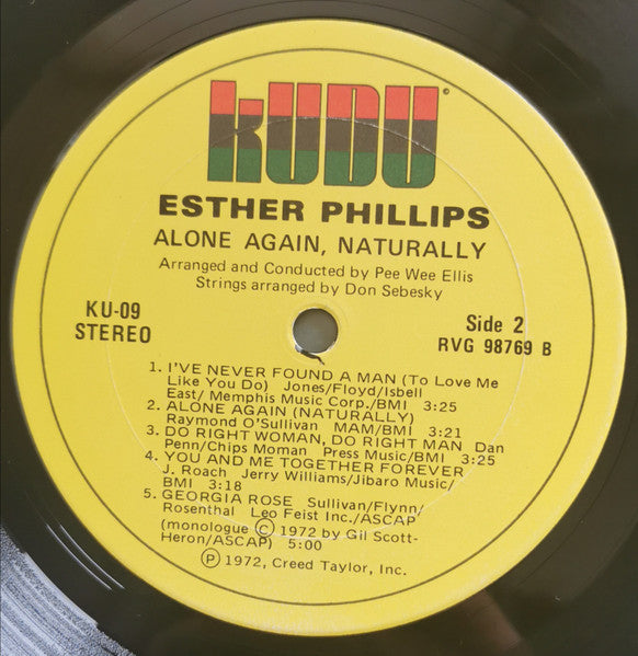 Esther Phillips : Alone Again, Naturally (LP, Album, Jac)