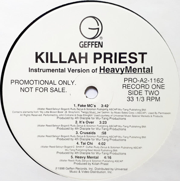 Killah Priest : Heavy Mental (2xLP, Album, M/Print, Promo)