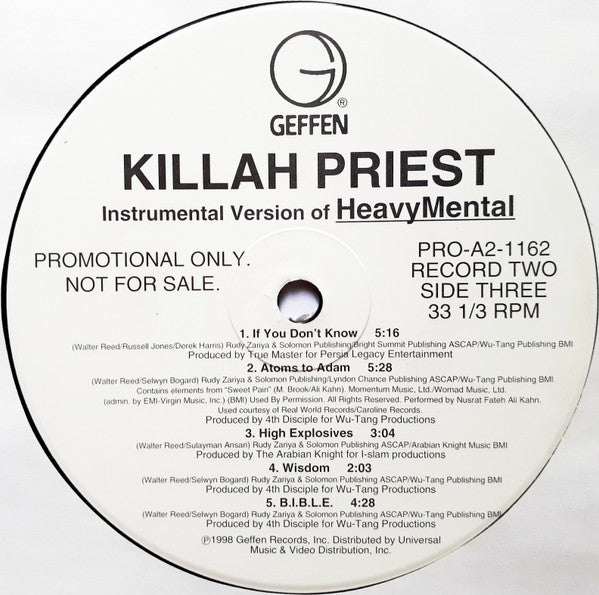 Killah Priest : Heavy Mental (2xLP, Album, M/Print, Promo)